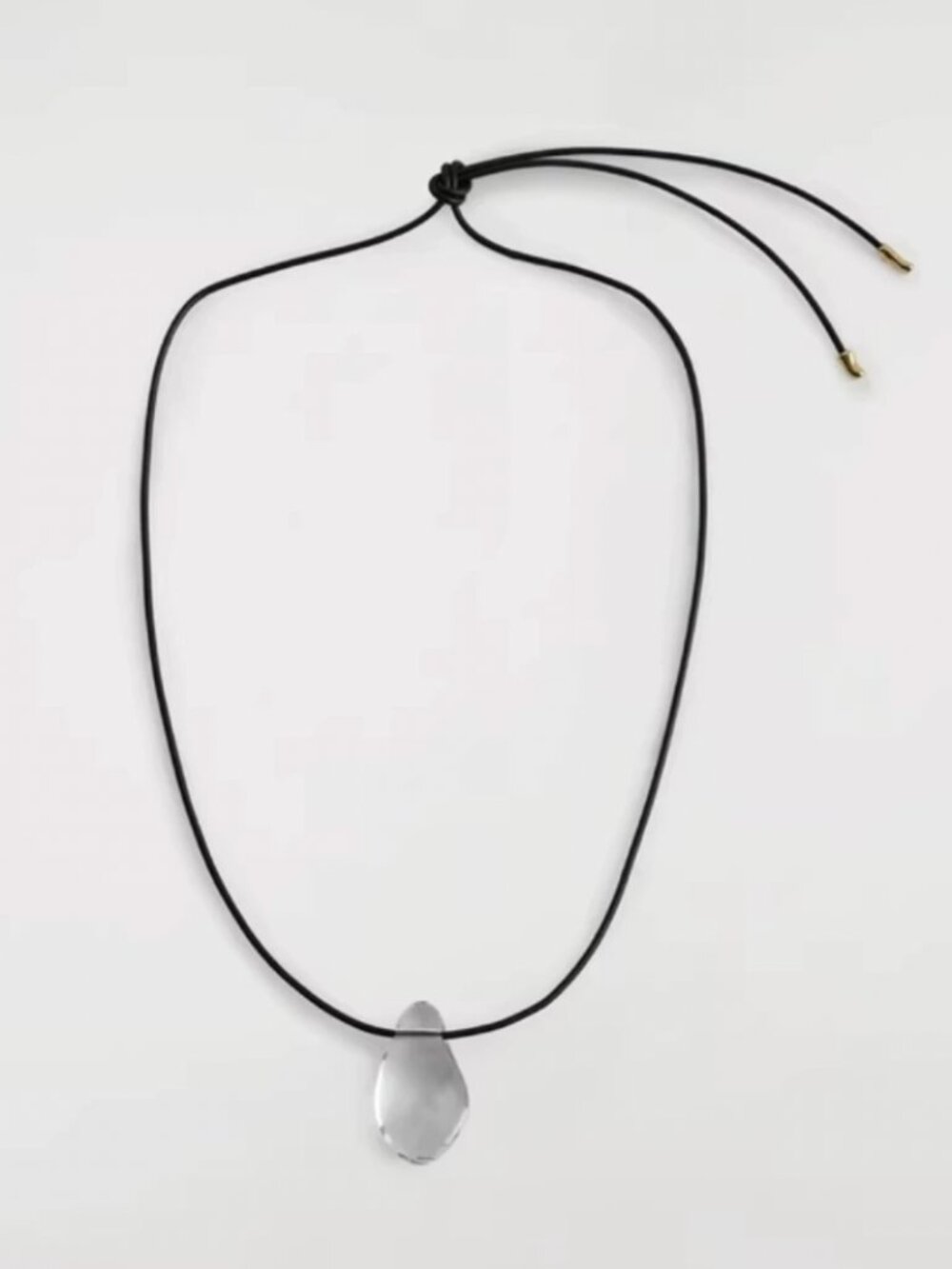 NWT COS Glass-pendant Leather Necklace Glass